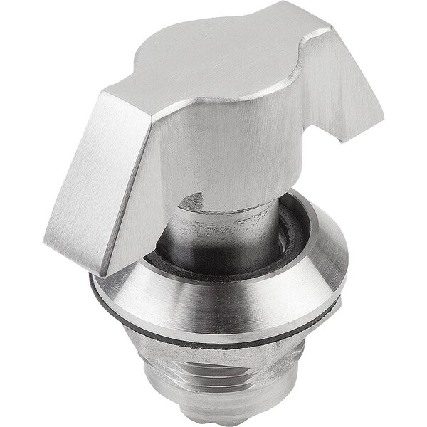 Quarter-Turn Lock, H=18, Stainless Steel Bright
